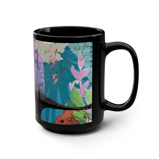 Red Bridge to the past - 15oz Black Mug