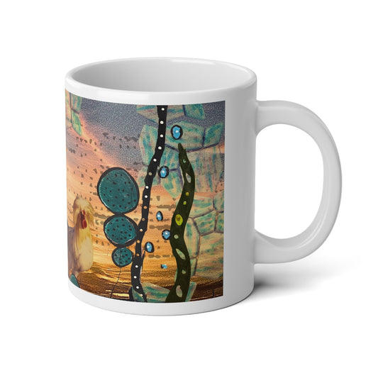 The Funky Chicken Rides at Dawn - 20oz White Mug