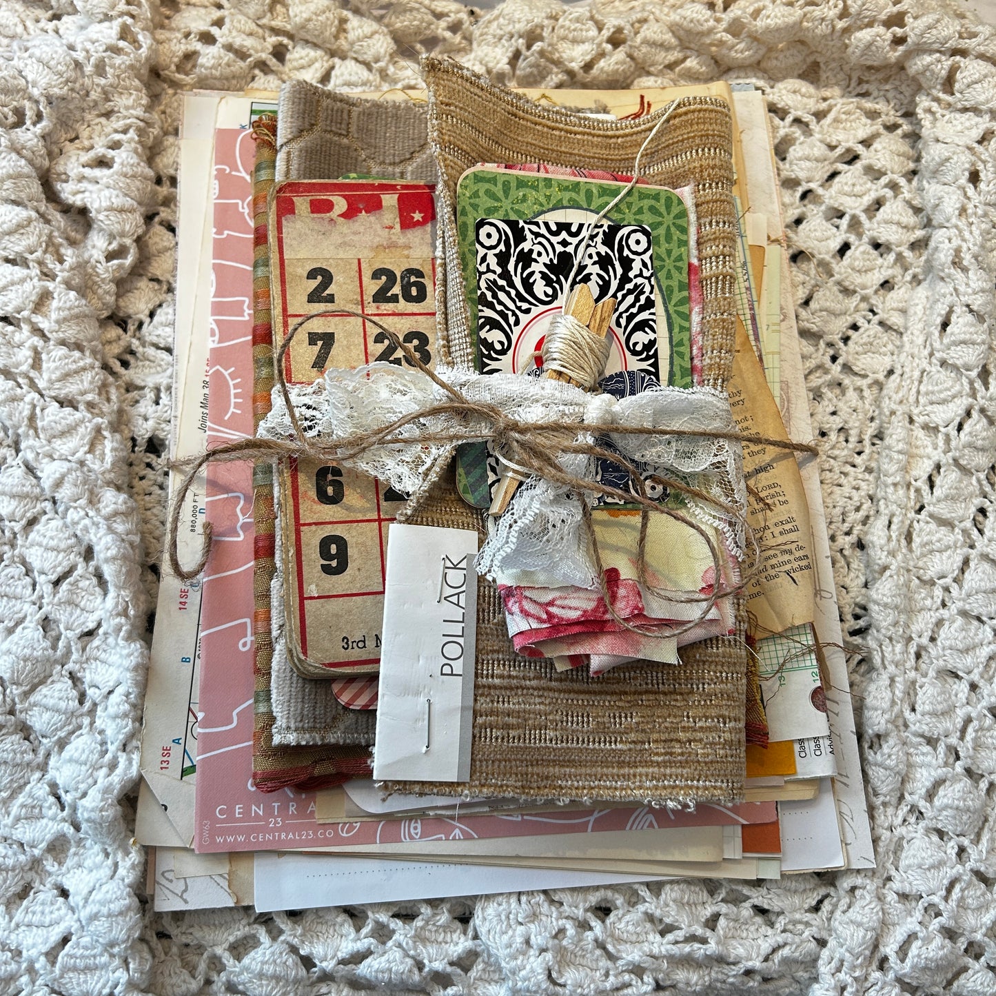 Junk Journal Starter Kit with Vintage Bingo Board Covers