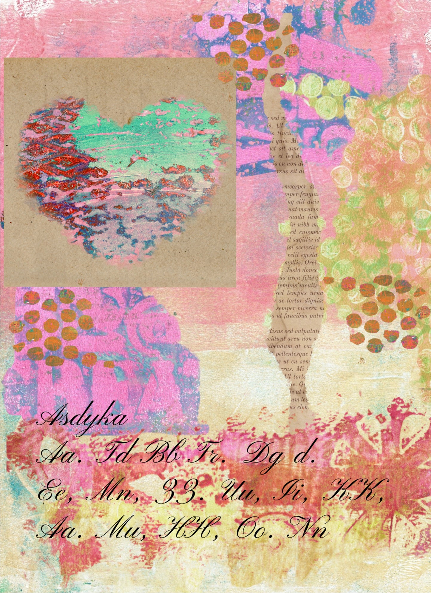 Mixed Media Gelli Print Digital Printable DD3