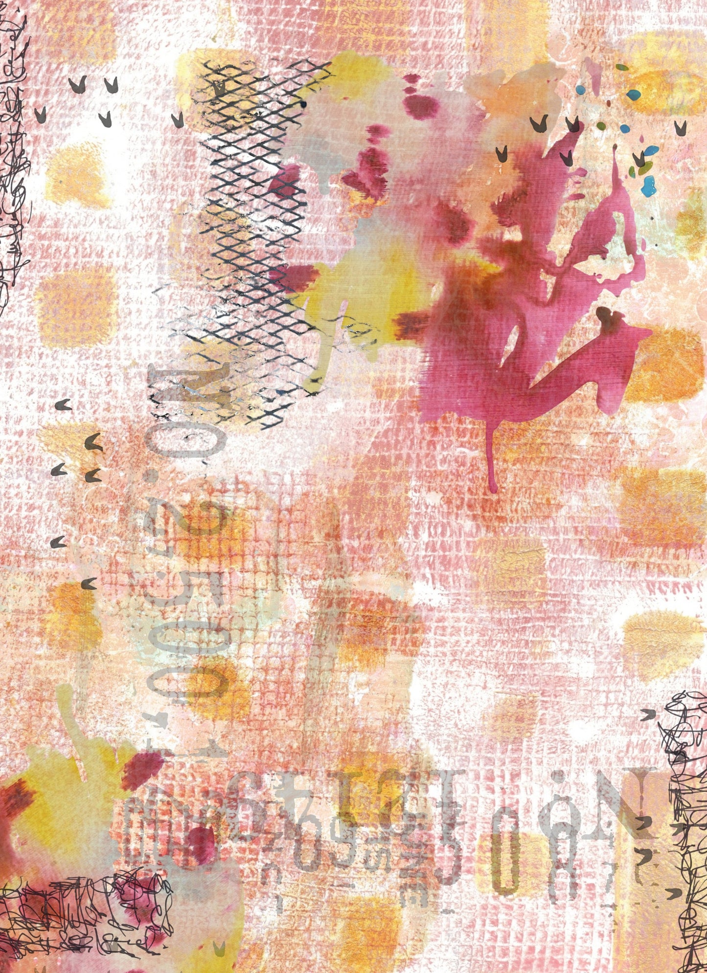 Mixed Media Gelli Print Digital Printable DD5