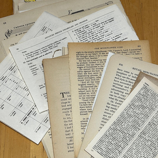 Vintage Book Page Paper Pack Bundles