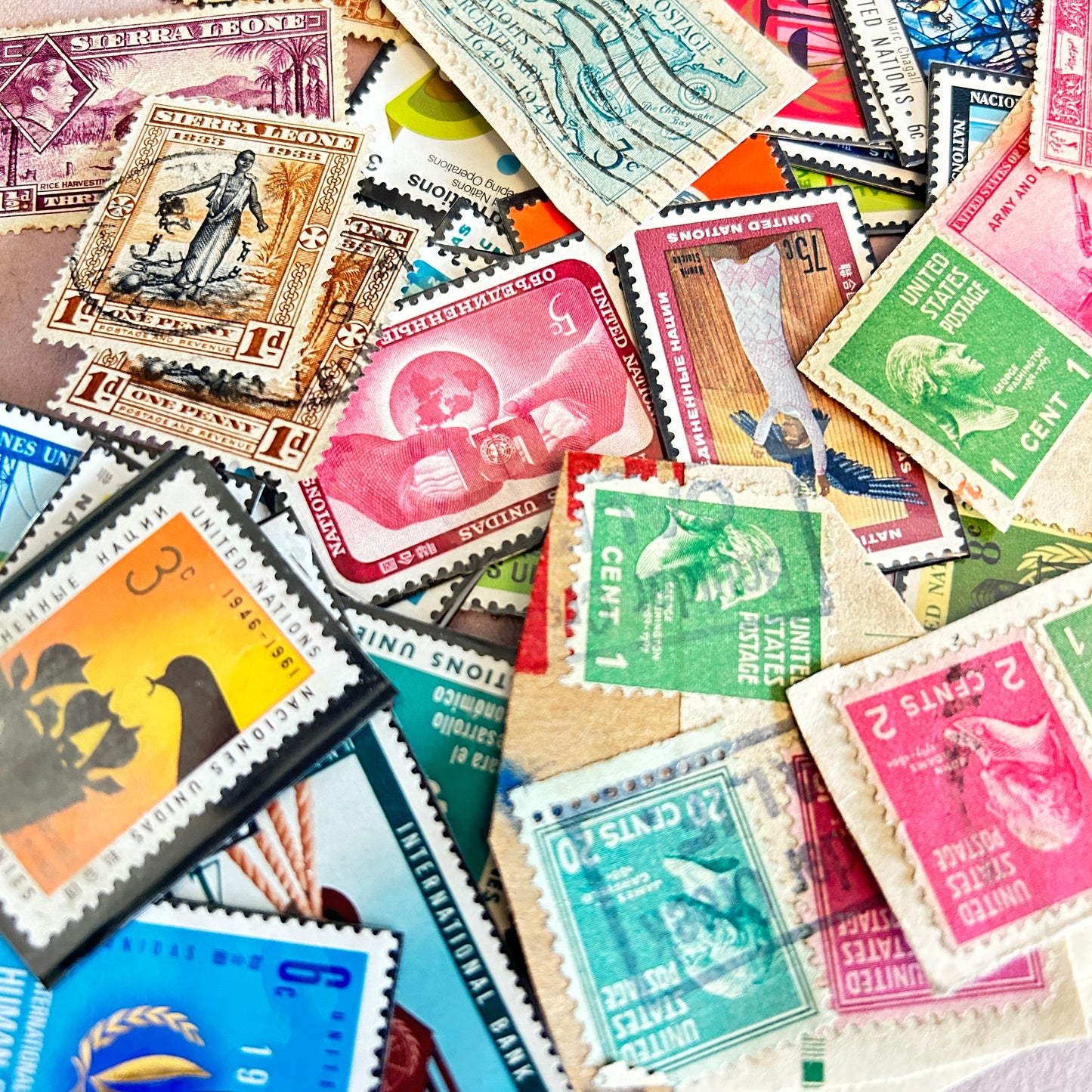 "Tiny Travels" Vintage Stamp Set