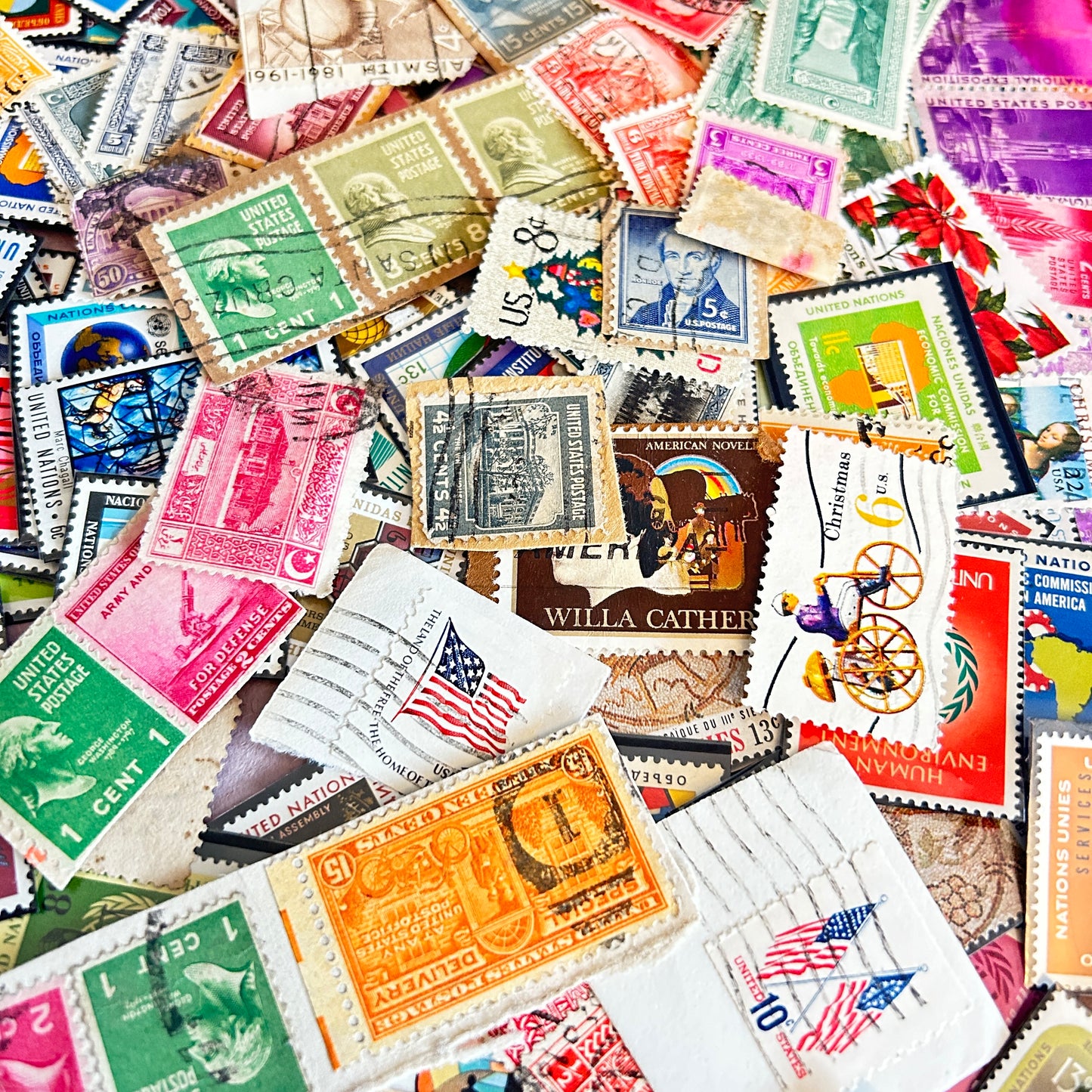 "Tiny Travels" Vintage Stamps Pack of 10