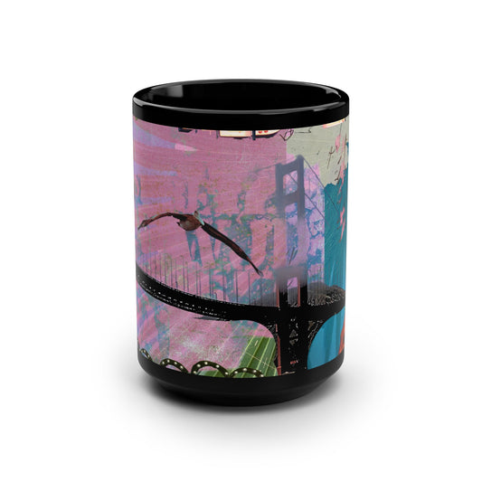 Red Bridge to the past - 15oz Black Mug