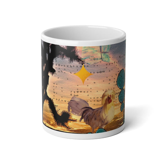 The Funky Chicken Rides at Dawn - 20oz White Mug