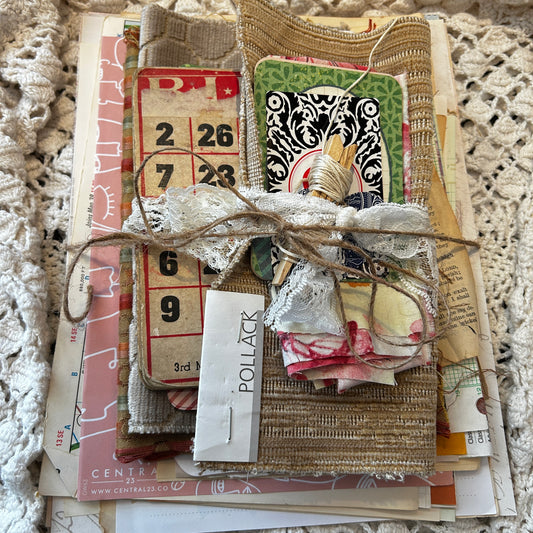Junk Journal Starter Kit with Vintage Bingo Board Covers