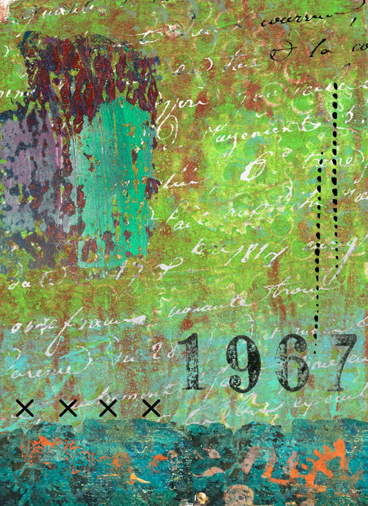 Mixed Media Gelli Print Digital Printable DD4